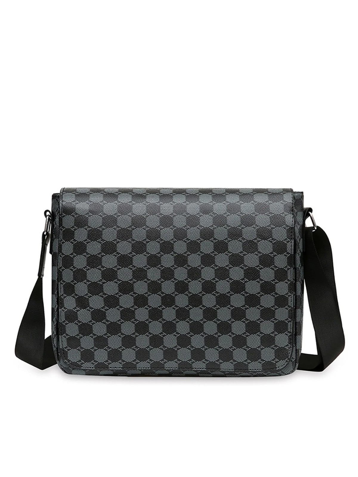 Men’s Shoulder Bag Crossbody Large Capacity Plaid Business Casual Briefcase Bag