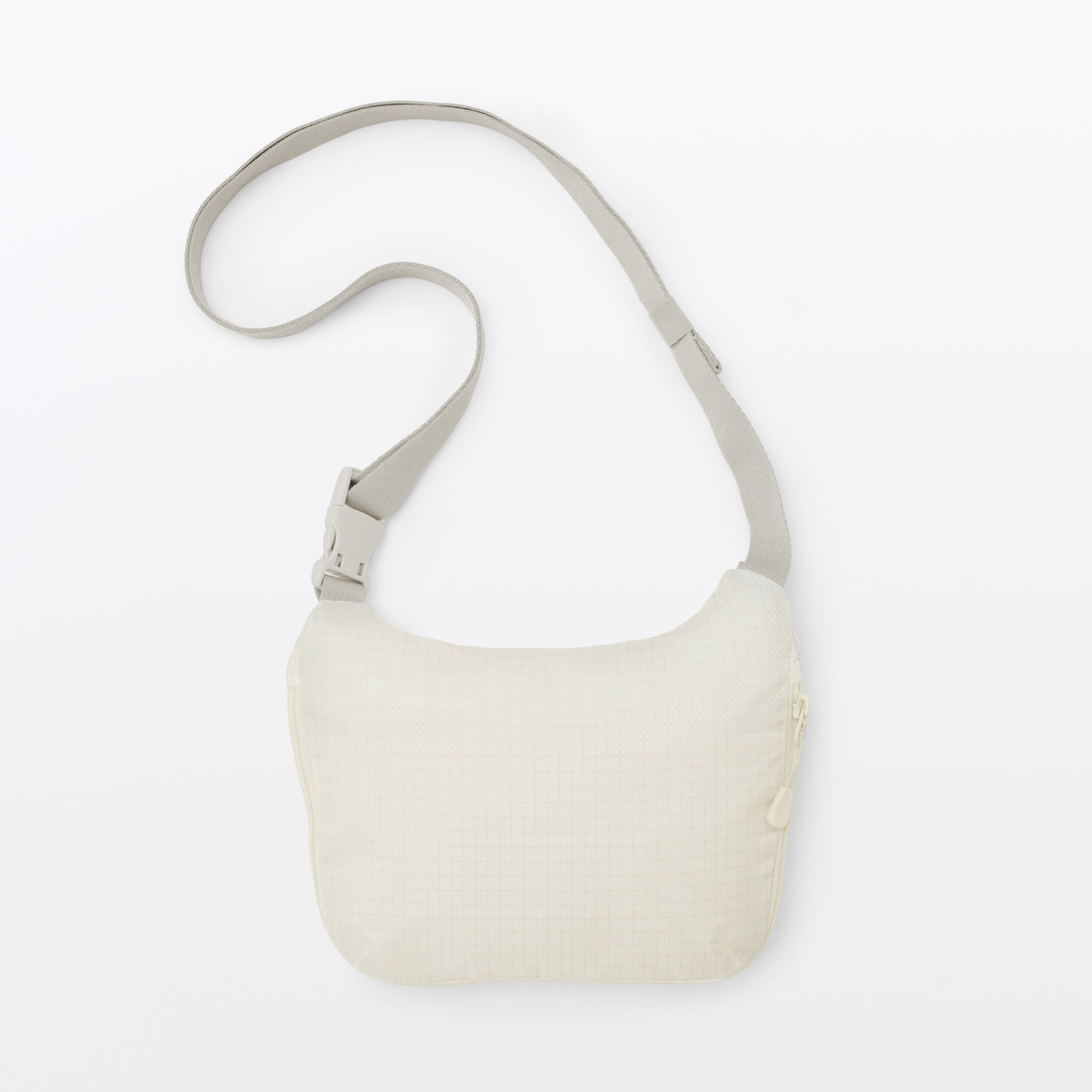 MUJI Water-Repellent Ripstop Mini Shoulder Sling Crossbody Bag Off White NWT