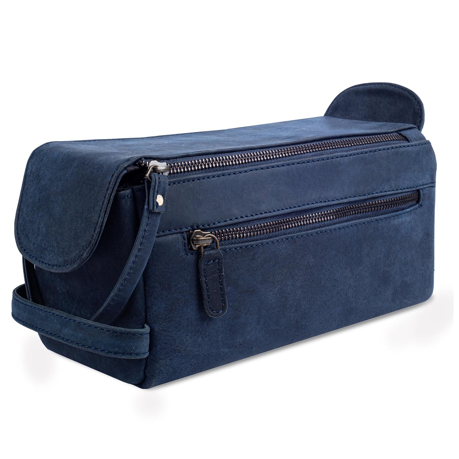 Leather Toiletry Bag Dopp Kit for Men Travel Water-Resistant Shave Bag