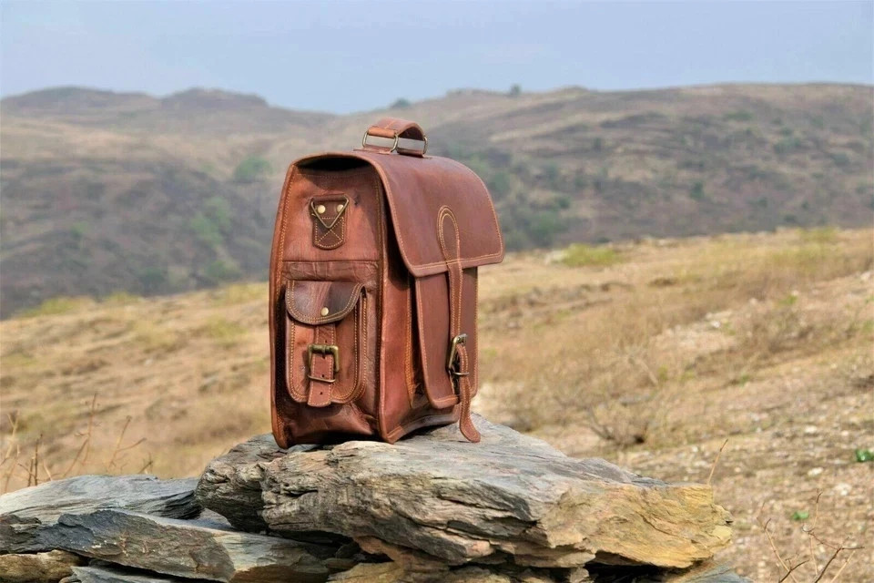 Vintage Brown Genuine Leather Sleek Bag Men’s Laptop Shoulder Satchel