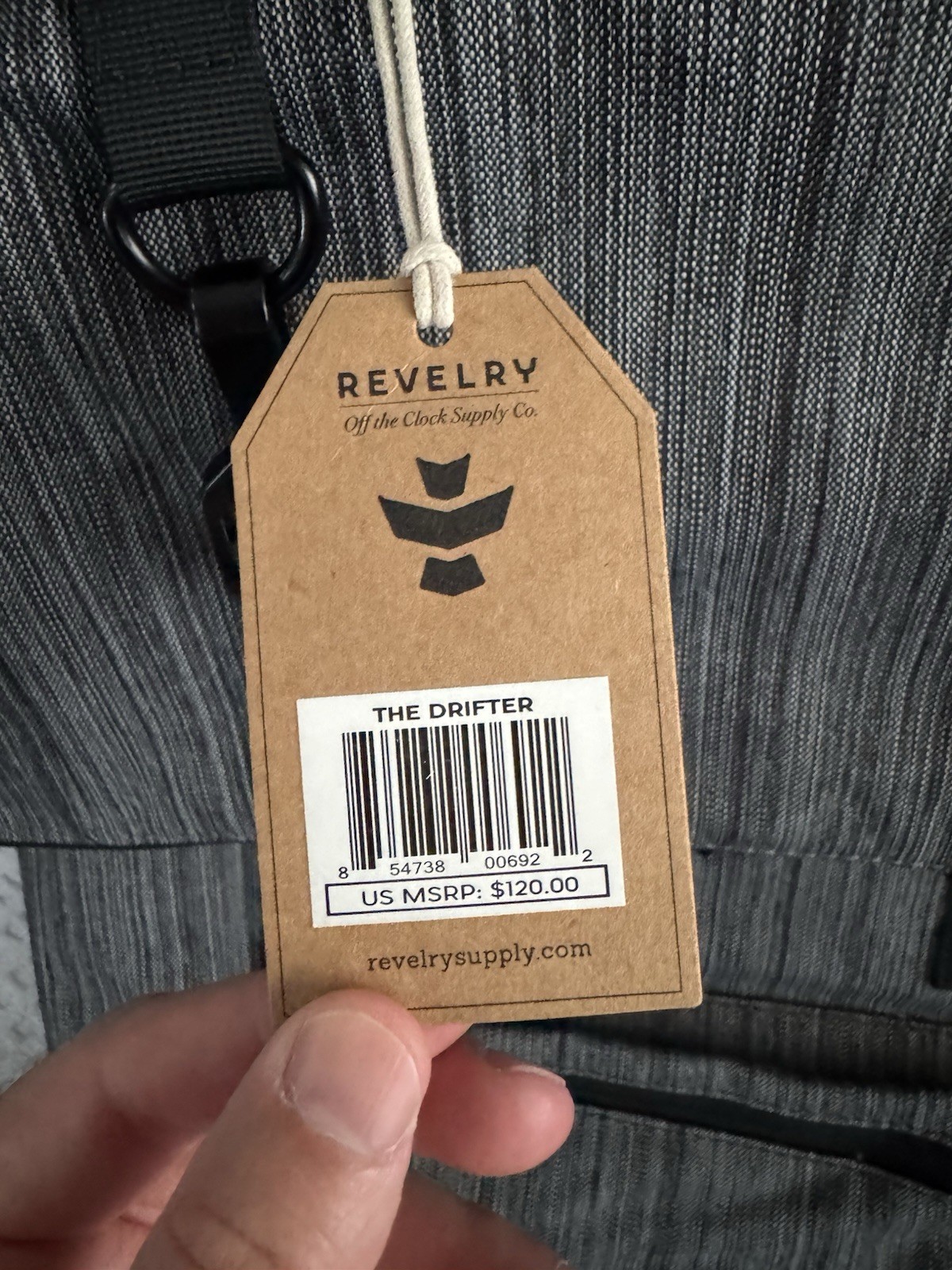 Revelry Drifter Smell Proof Rolltop 23L Backpack Striped Dark Grey Weedmaps NEW