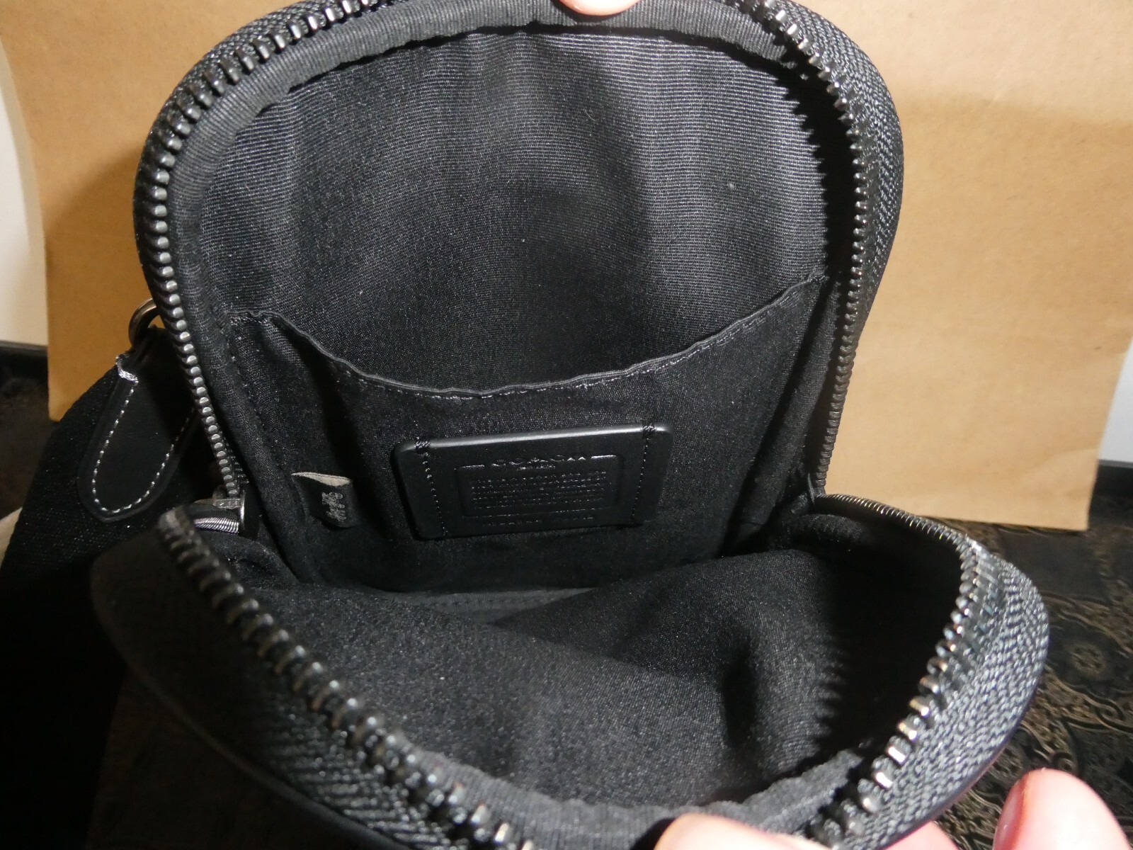 Authentic Coach Aden Charcoal Black Crossbody in Signature Canvas CO912