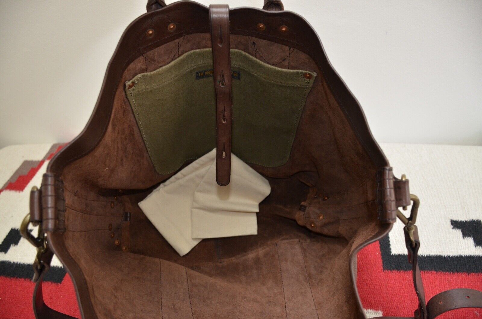 Ralph Lauren RRL Distressed Leather Tote Bag With Shoulder Strap