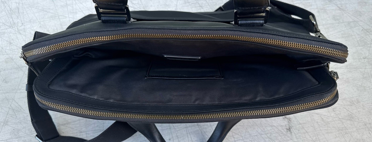 TUMI Harrison Seneca Slim Briefcase Black Nylon Leather Laptop Bag 66000D