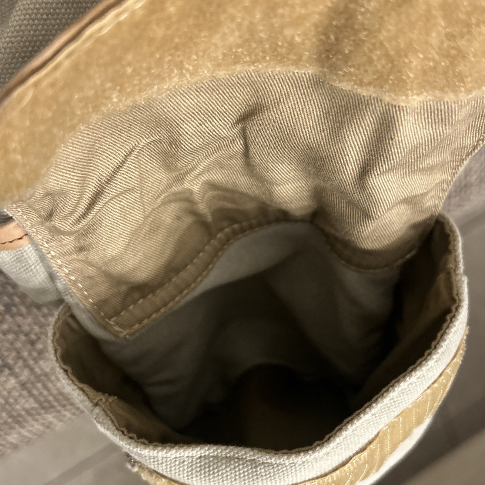 100% Cotton LL Bean Canvas Leather Cross Body Utilitarian Messenger Tote Bag