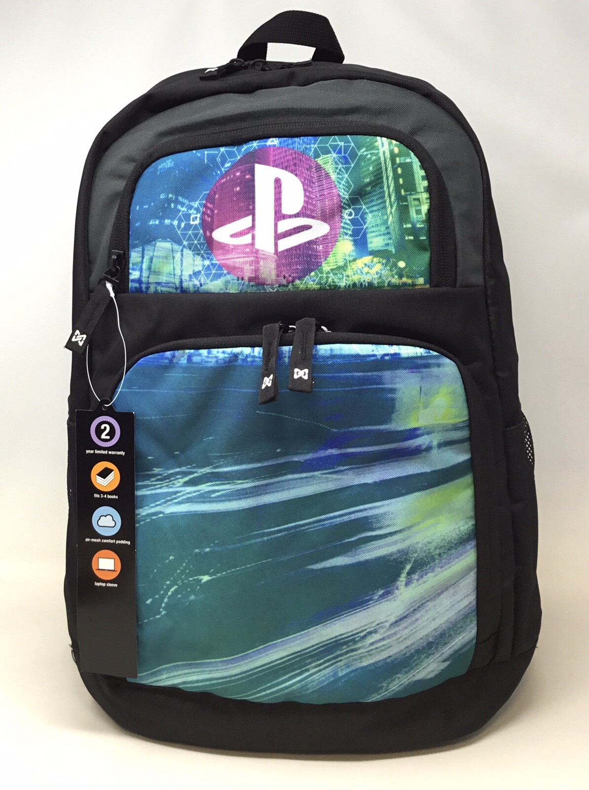 PlayStation Laptop Backpack Officially Licensed, Black/Multicolor NEW FREE SHIP