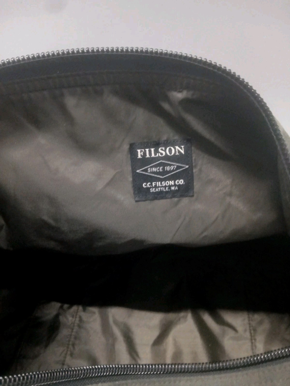 Filson Field Duffel, Small, Spruce Green, Tin Cloth, 33 Liters, Two Stow Pockets