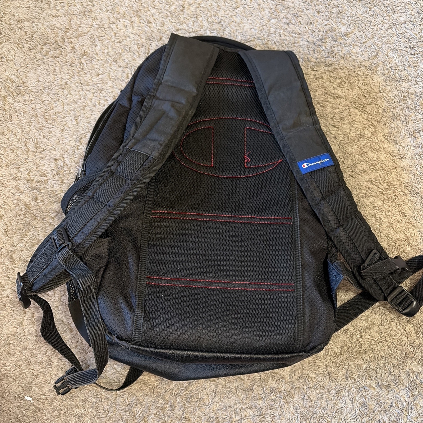 Champion Black Backpack, Laptop Pocket, carry on, school, GUC