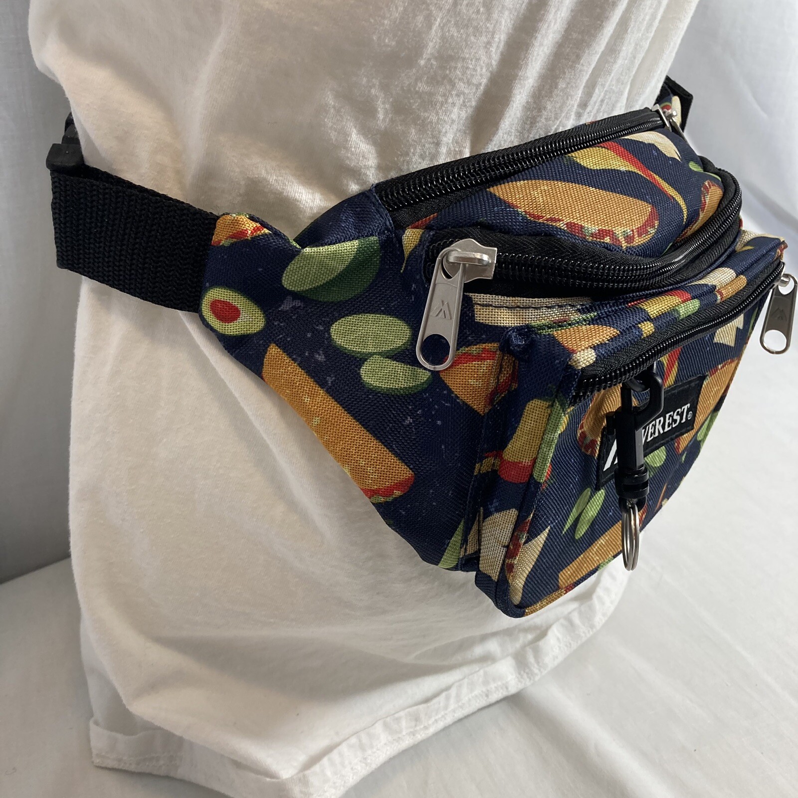 Taco Design 3 Compartment Fanny Waist Pack Adjustable Strap Peppers Lime Avocado