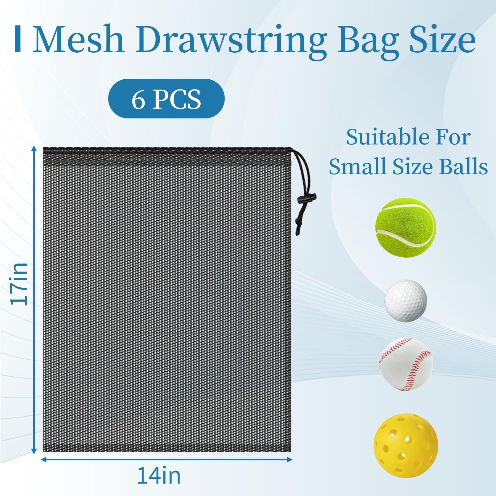 6 Pcs Mesh Bags Drawstring 14×17 Inch Mesh Bag Drawstring With Lock Multipurpose