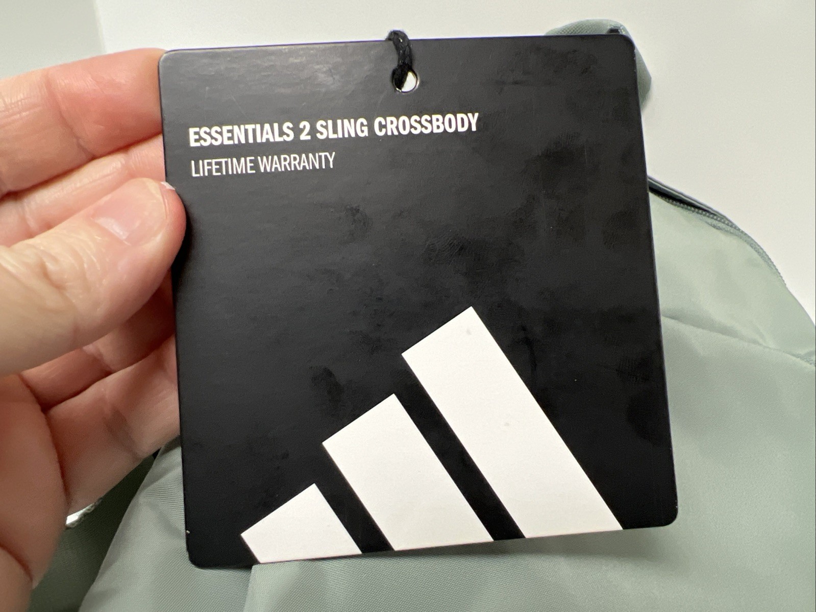 Adidas Essentials 2 Sling Crossbody Silver Green/ Gilver Zippered Pockets W/ Tag