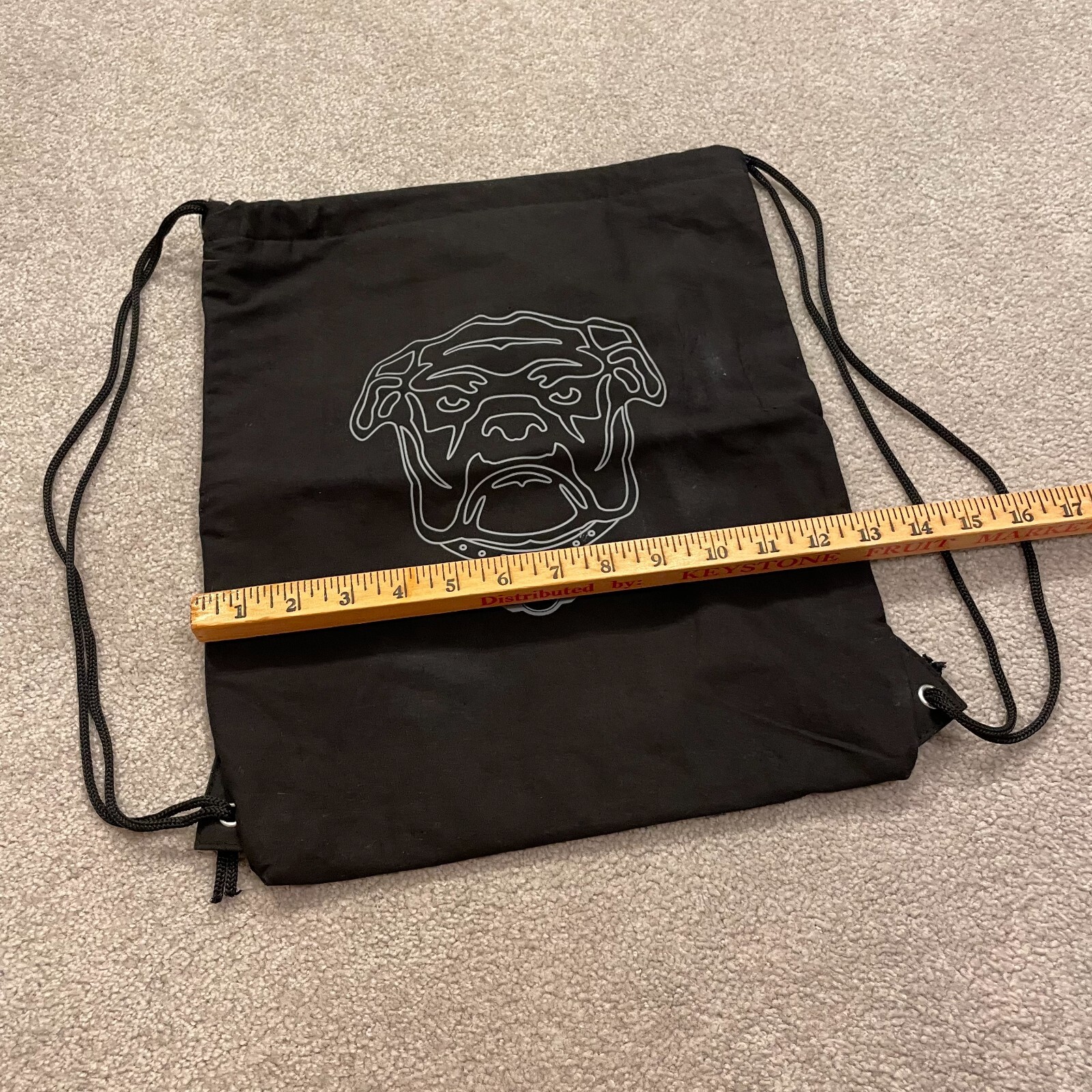 Mini Cooper Backpack Black Bulldog Drawstring Racing Car Accessory Tote Dog *