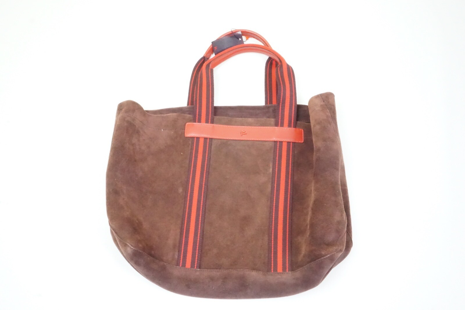 Isaia Napoli Burgundy Tote Bag Business Leisure Time Suede Leather Unlined
