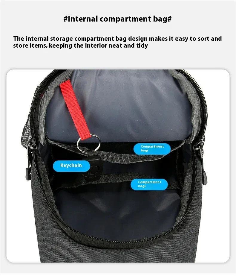 New Multifunctional Men’s Crossbody Shoulder Bag Hard-Wearing Canvas Chest Bag