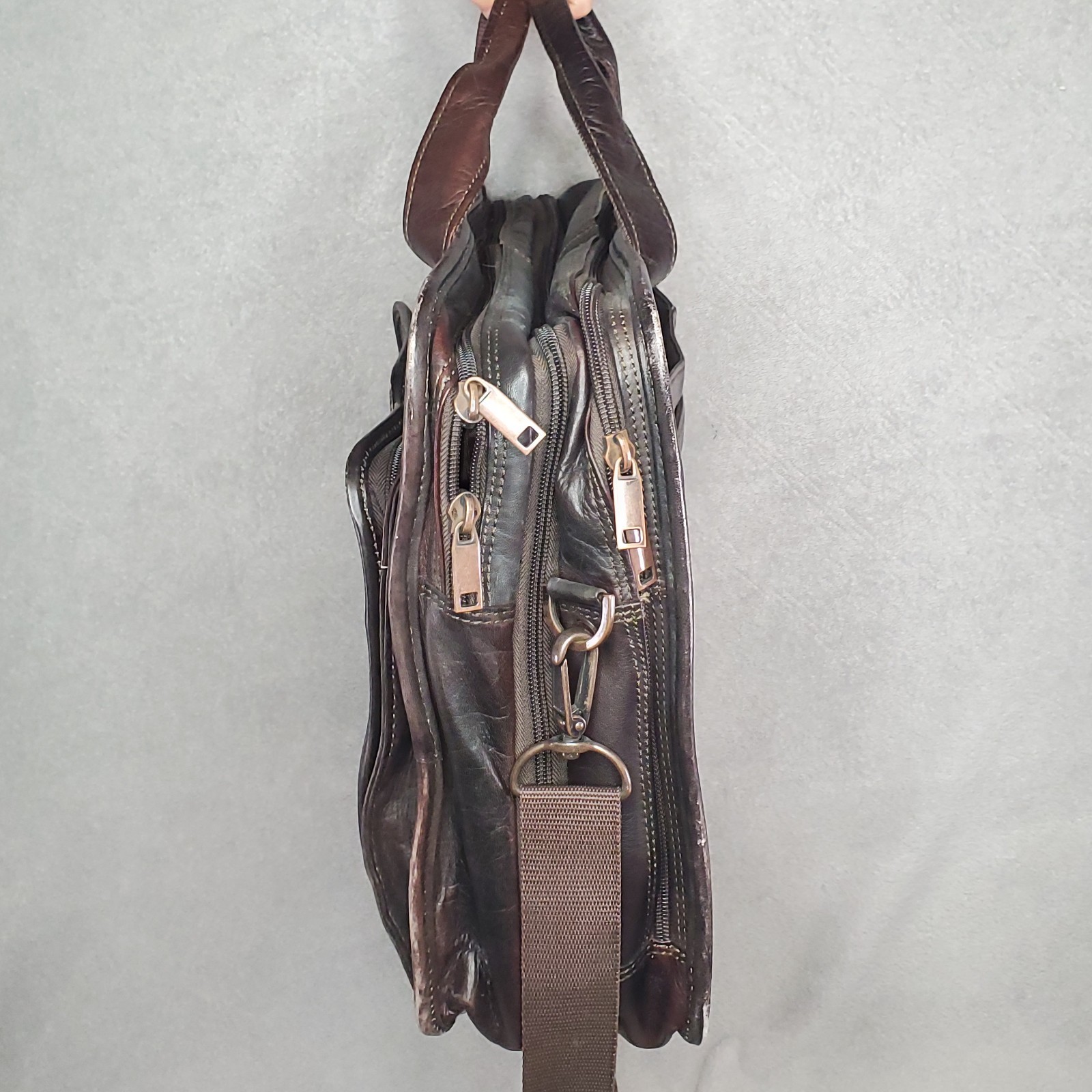 Wilsons Leather Brown Genuine Leather Briefcase Laptop Messenger Bag Travel