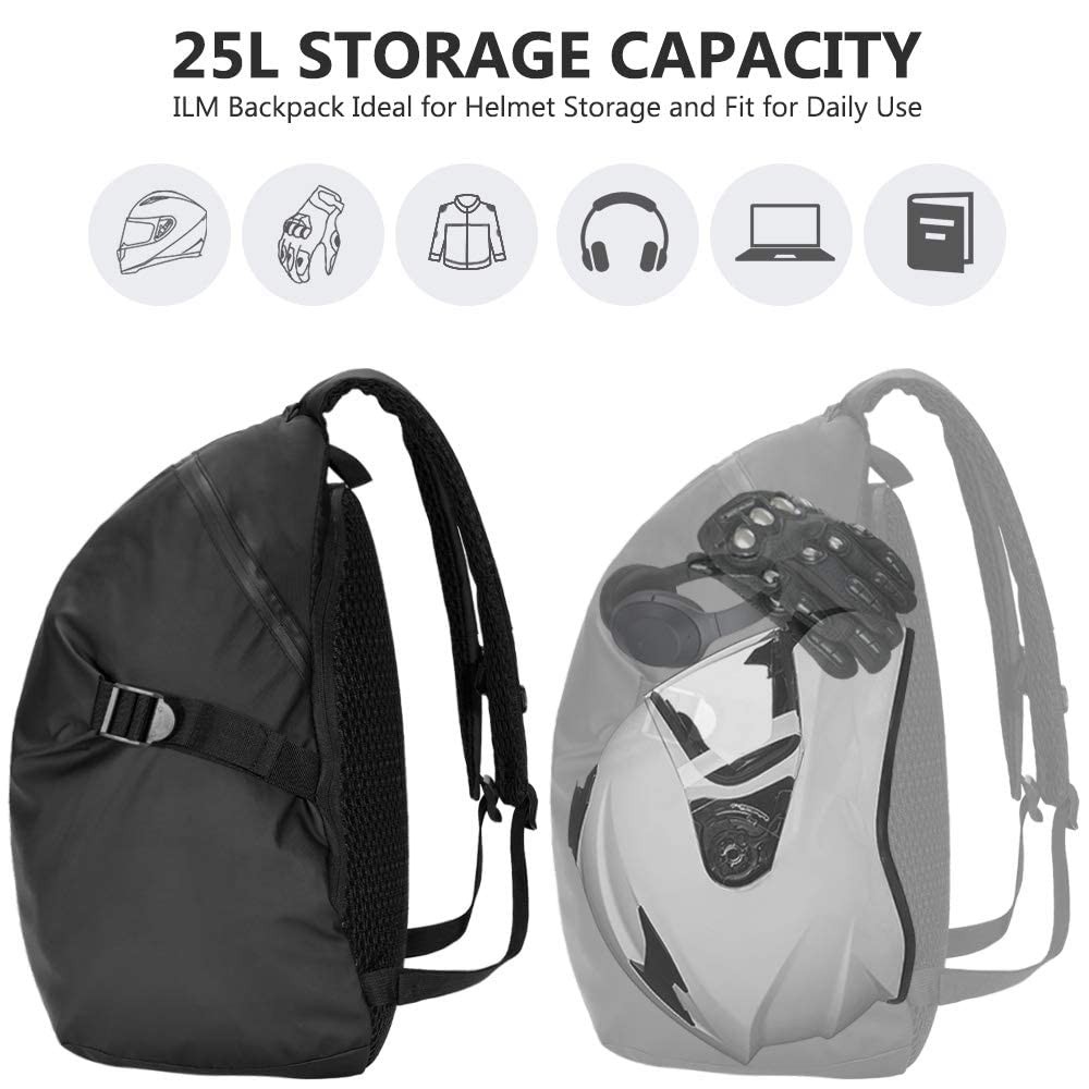 ILM Motorcycle Helmet Backpack Large Capacity Waterproof Lightweight Storage Bag