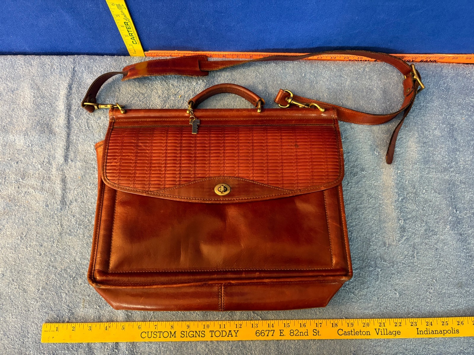 Jack Georges Cognac Tuscany Leather Briefcase