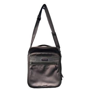 Samsonite Men’s Shoulder Bag Gray AB 11×7.5in Leather/Canvas Vintage