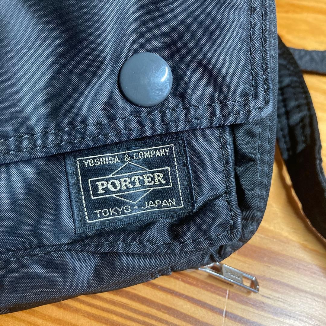 Authentic Yoshida Kaban PORTER Tanker Shoulder Bag Black Nylon 16cm x 22cm x 6cm