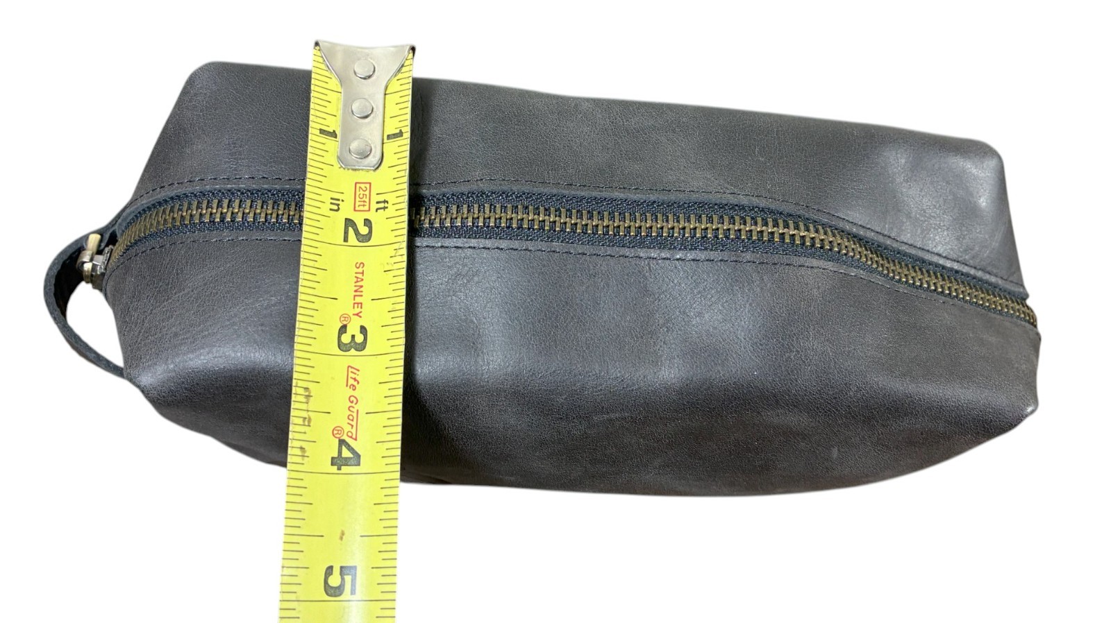 Baglunch Leather Toiletry Bag Dark Brown w/ Mythosaur Skull Design