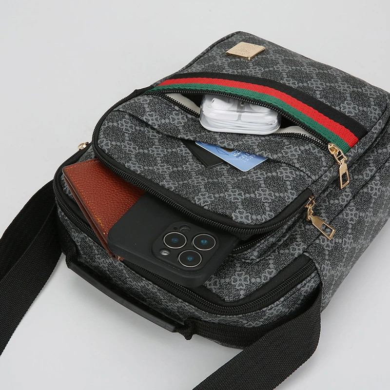 Men’s Crossbody Bag Multi-Layer Large Capacity Waterproof Oxford Casual Business