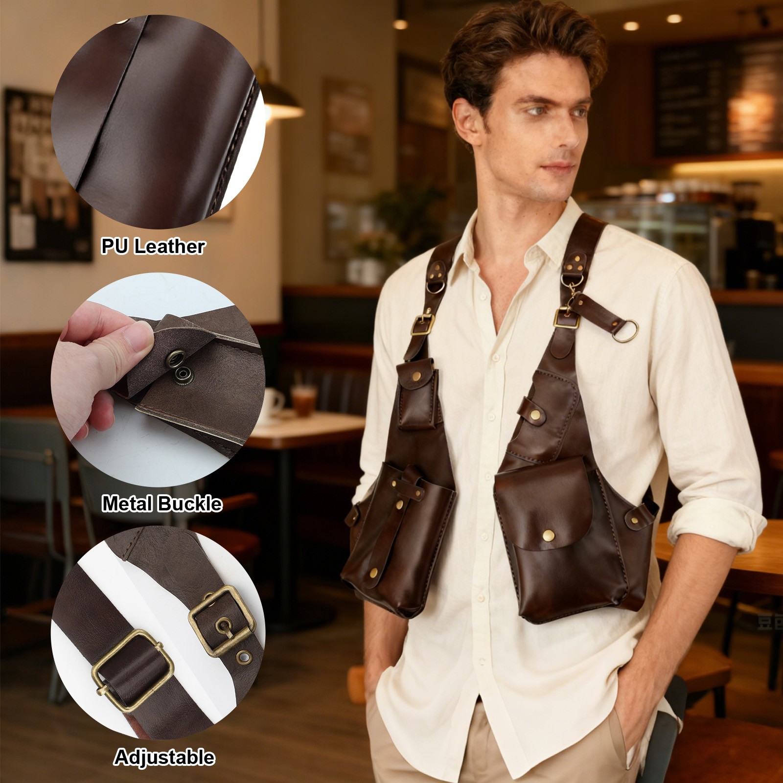 Crossbody Chest Bag Adjustable Harness Holster Double Underarm Shoulder Unisex