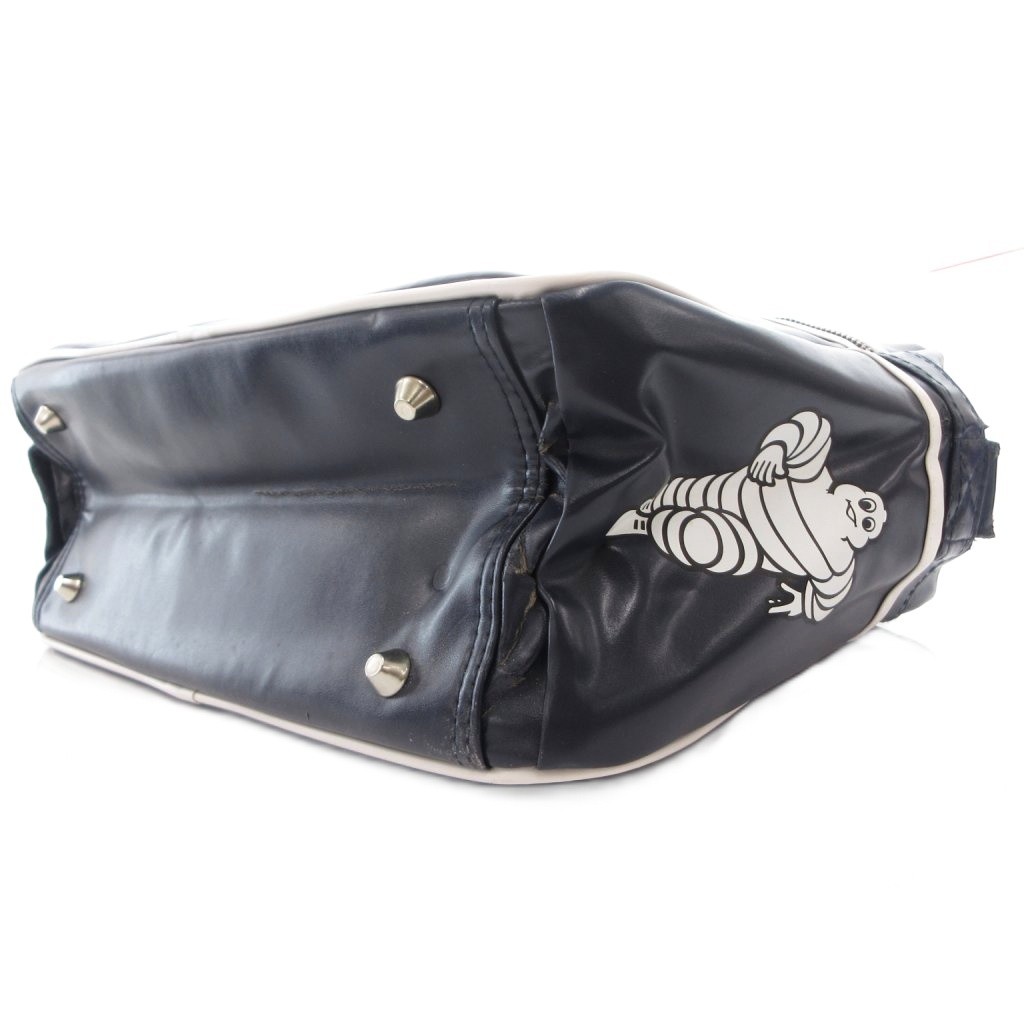 Michelin Navy Blue Shoulder Bag with Zipper Pocket, Vintage, 15x11x6in, Fair