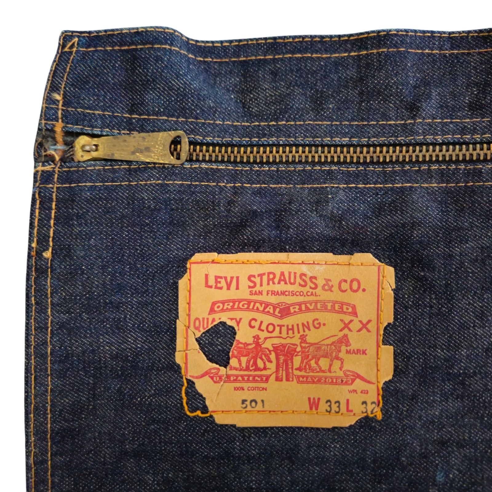 Vintage Levis Big E 501 Original Document Holder Pouch Bag Clutch