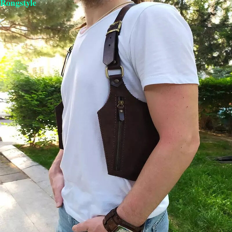 Adjustable AntiTheft Hidden Underarm Shoulder Bag PU Leather Wallet Strap Pocket