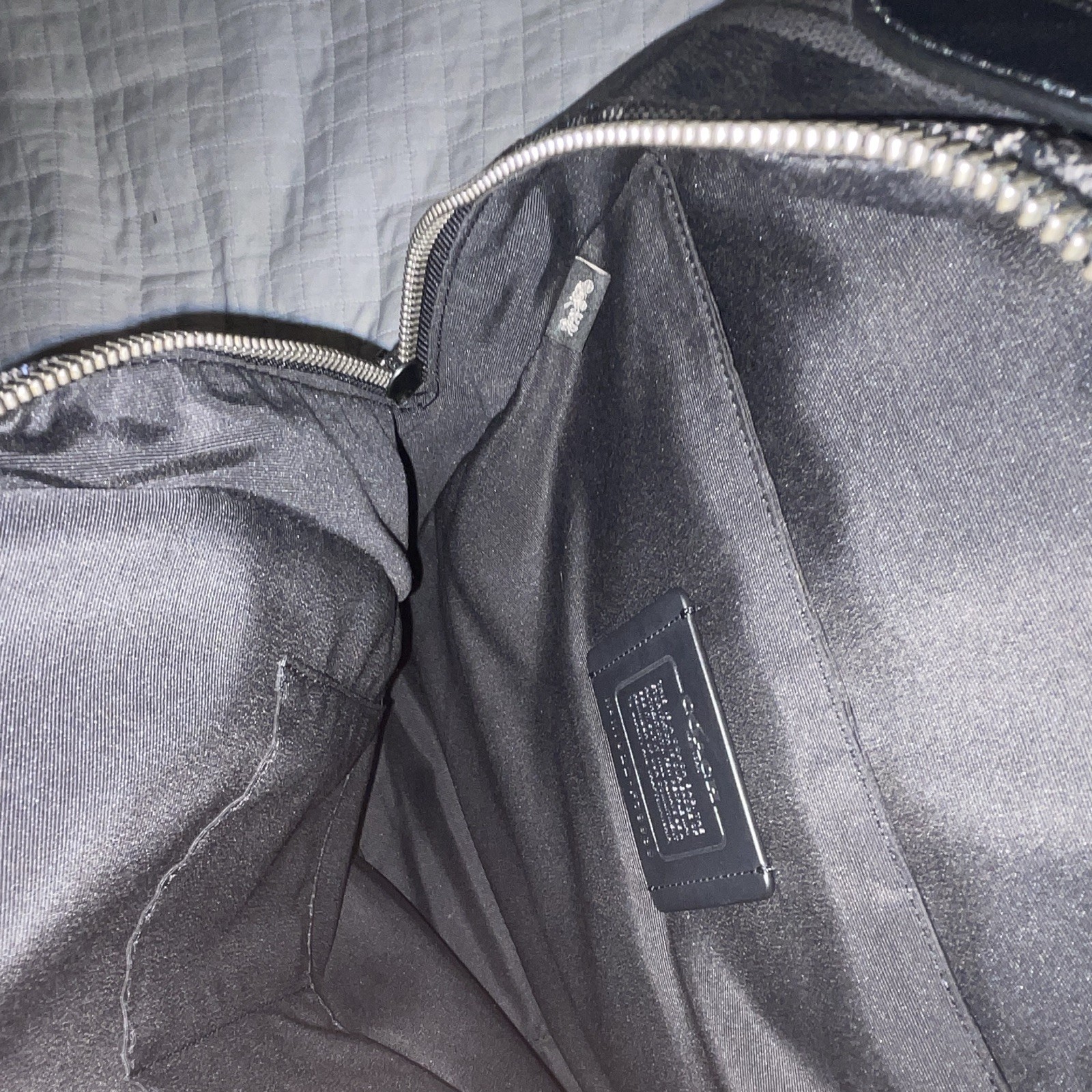 Coach Men’s Plaid Backpack Gray/Black/Blue Zip Adjustable Strap Lined