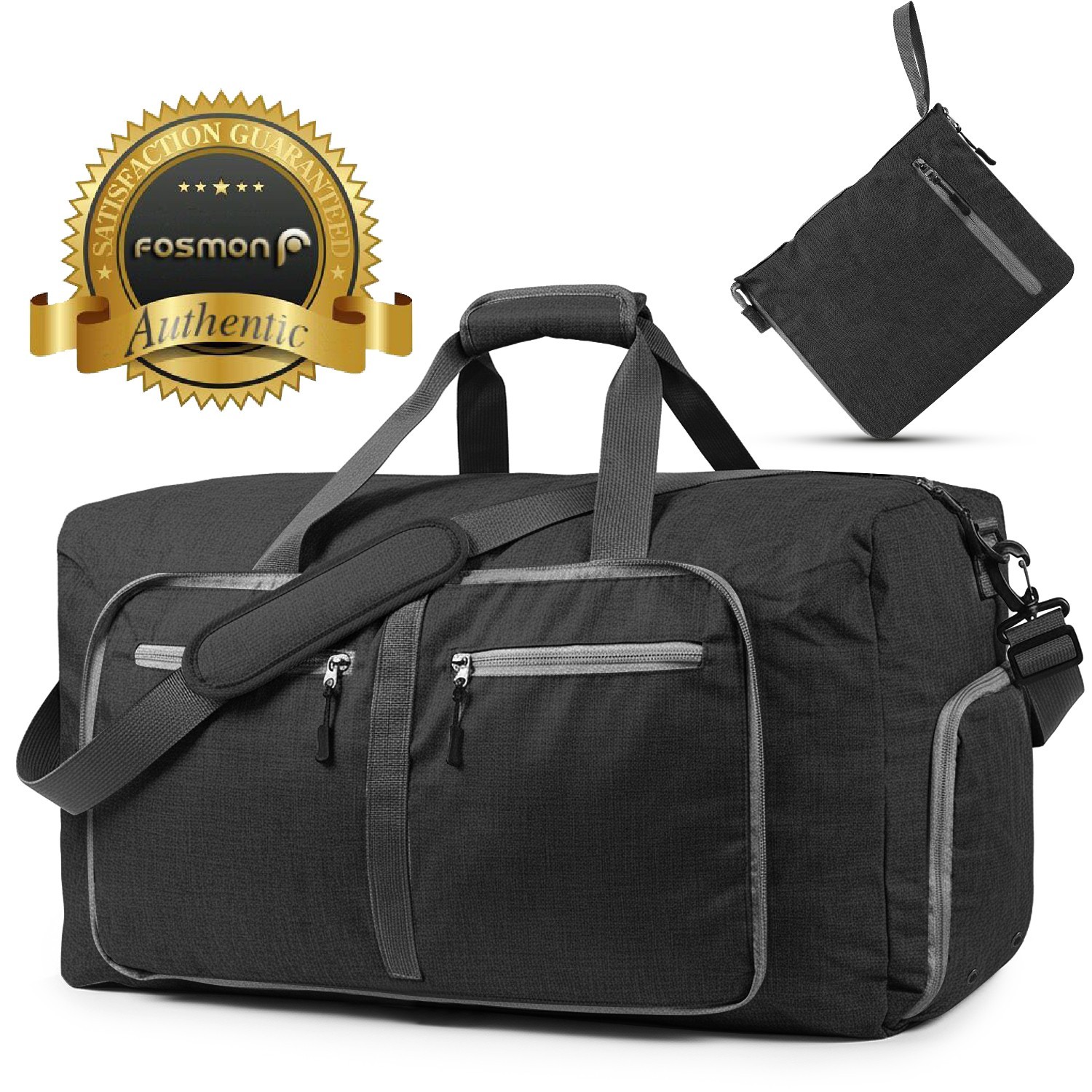 Fosmon 65L Duffle Bag for Travel Sports Gym Weekender Bag With Shoe Compartment