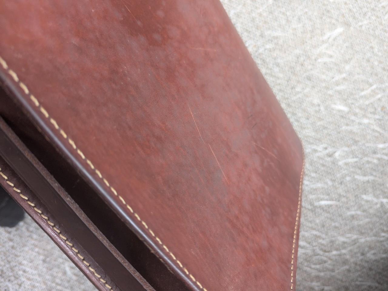 vintage EDDIE BAUER messenger bag COWHIDE thick leather SADDLE brown bicycle