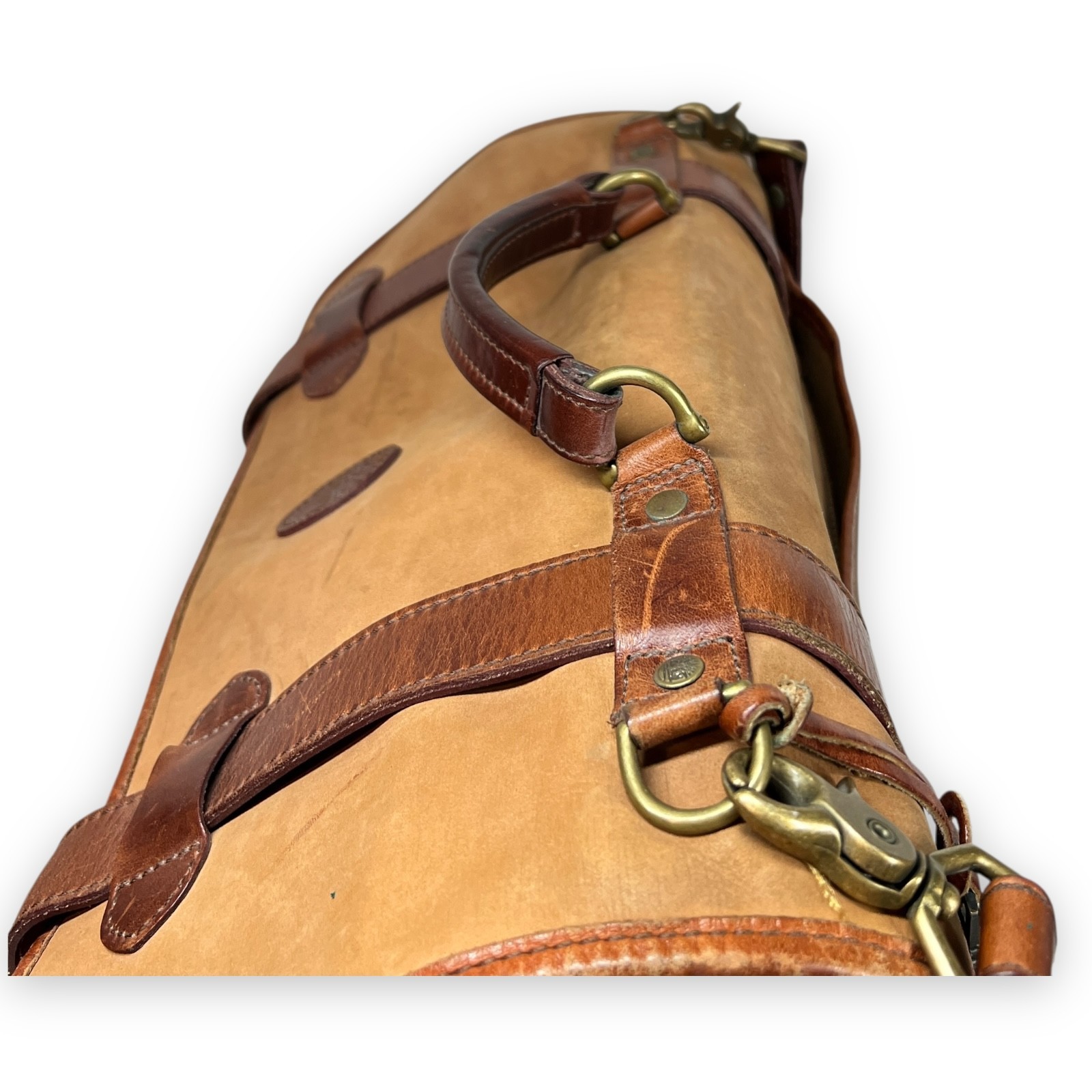 VTG Timberland Briefcase Men Tan Leathe USA Made Gorpcore Messenger Bag Heritage