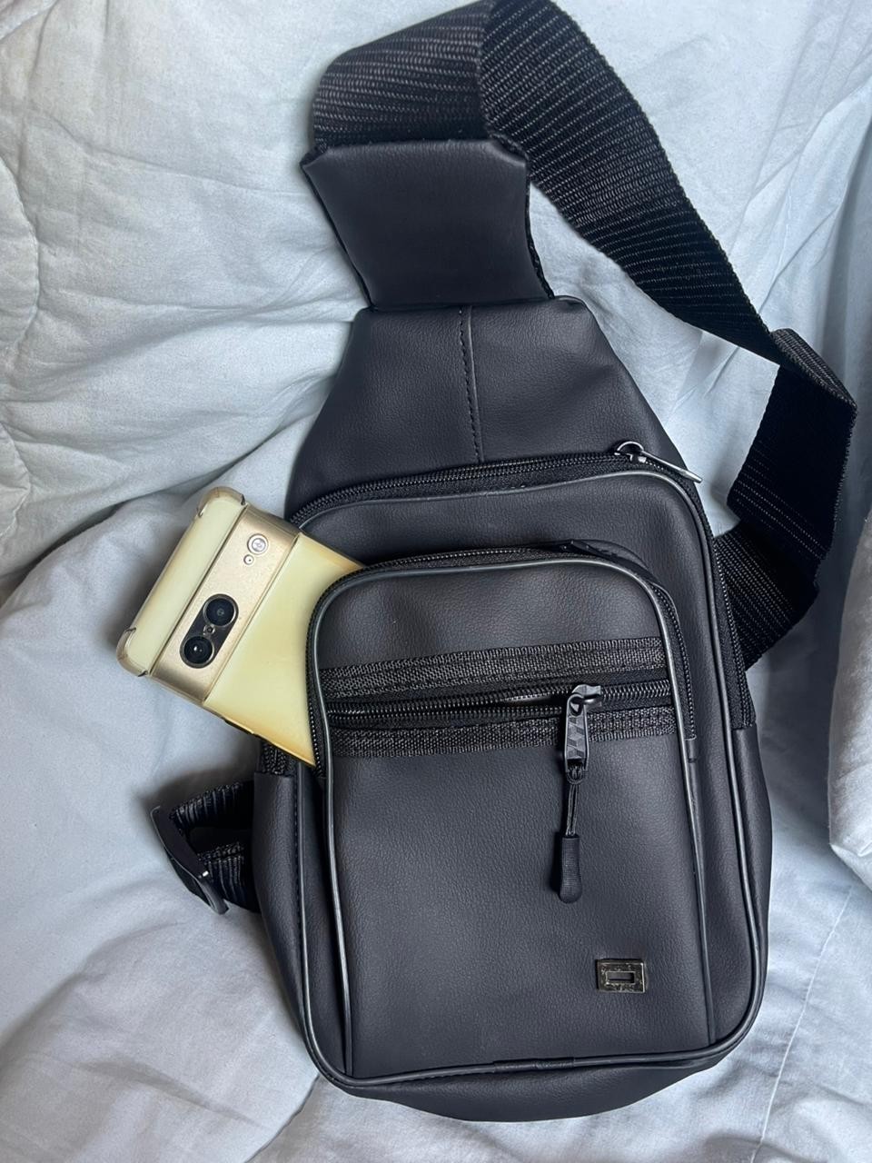 Crossbody Bag Small Sling Bag For Men Leather Bag Man Purse Slim Chest Backpack