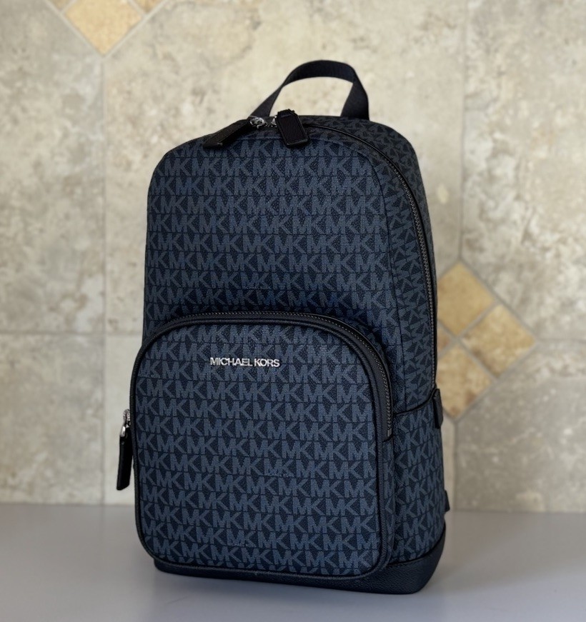 MICHAEL KORS COOPER COMMUTER SLING PACK BACKPACK MK ADMIRAL/PALE BLUE
