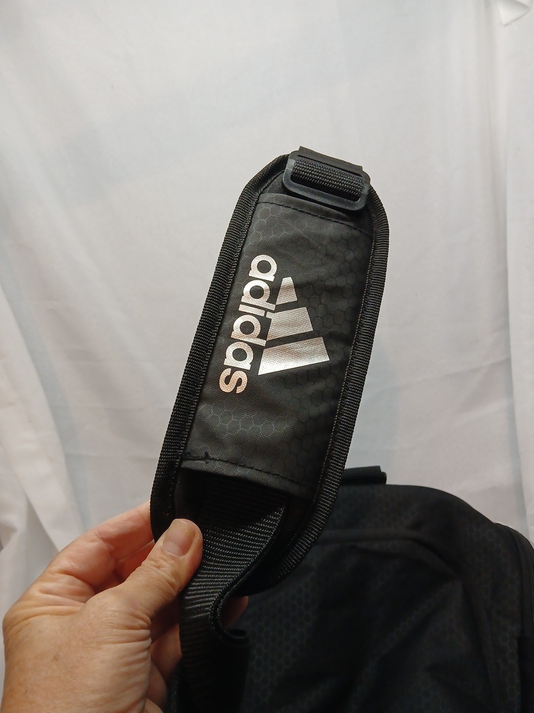 2016 Large Black Adidas Duffle Bag Gym Sports Travel Duffle 24″x12″x12″ EUC Team