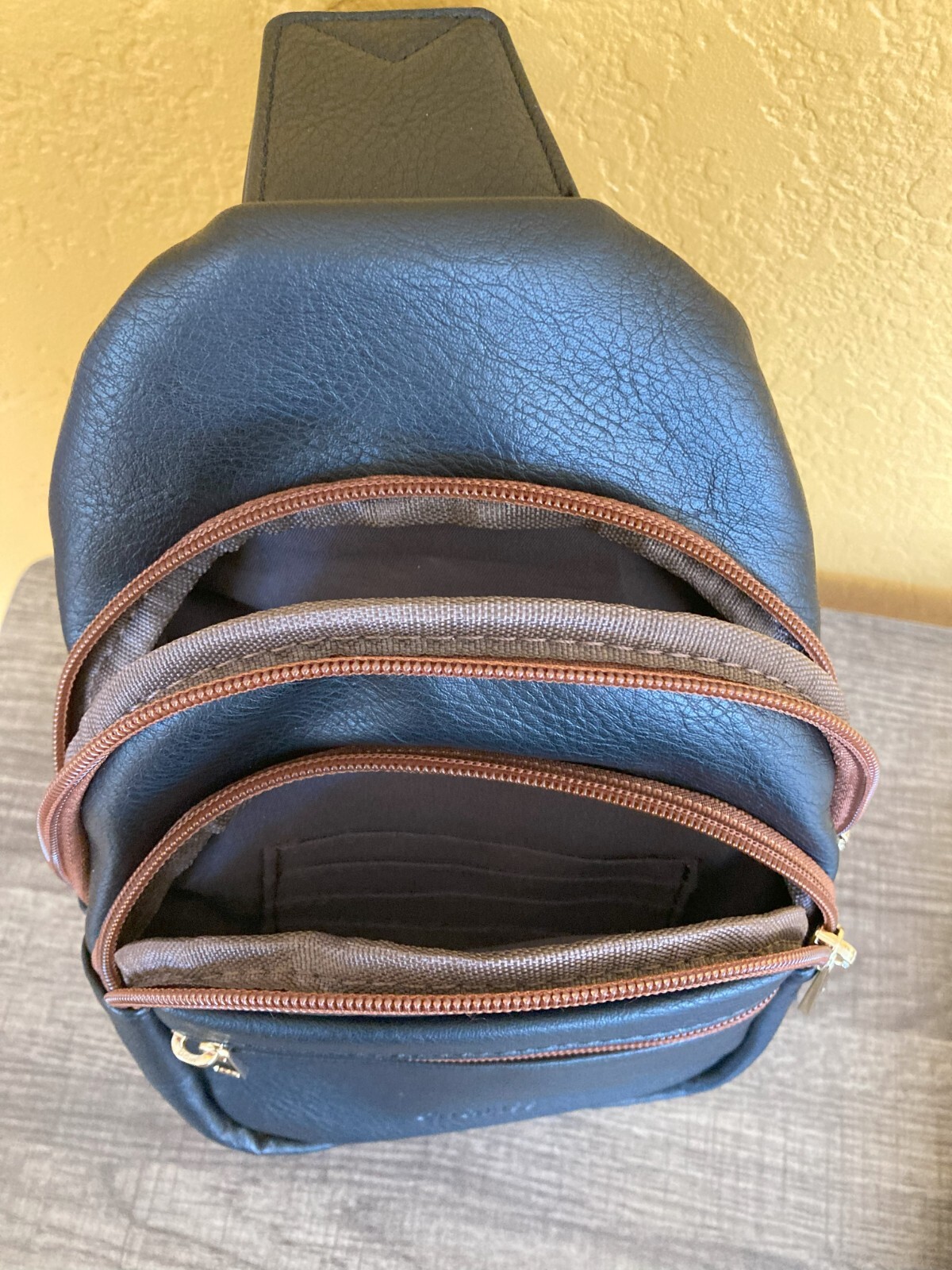Unisex Sling Bag – Soft Vegan Leather Anti-Theft W/Adjustable Guitar-Style Strap