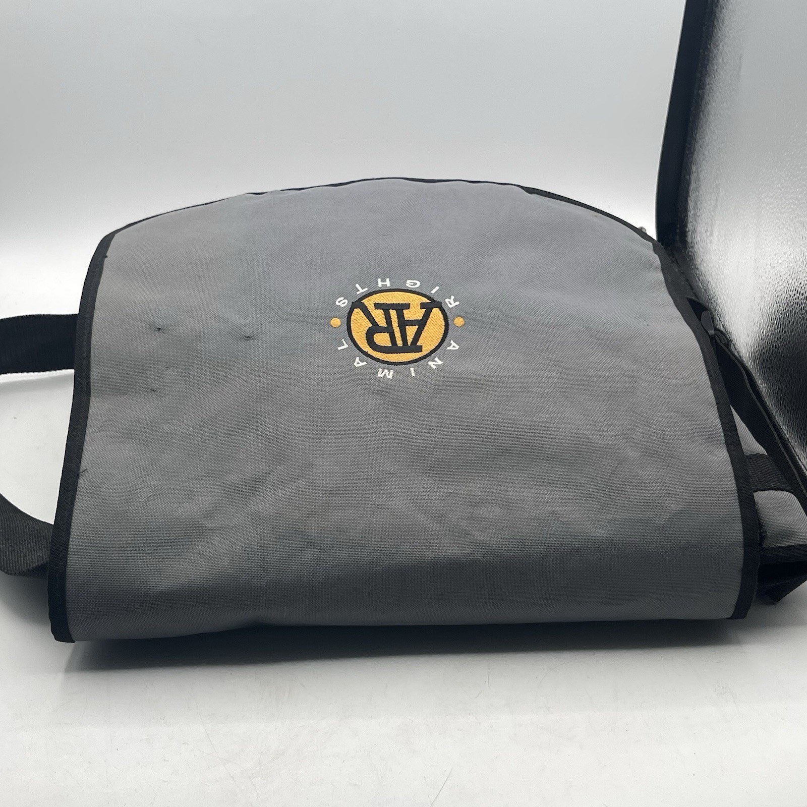 Vintage PETA Messenger Bag Embroidered Animal Rights Large Logo Y2K Retro Purse