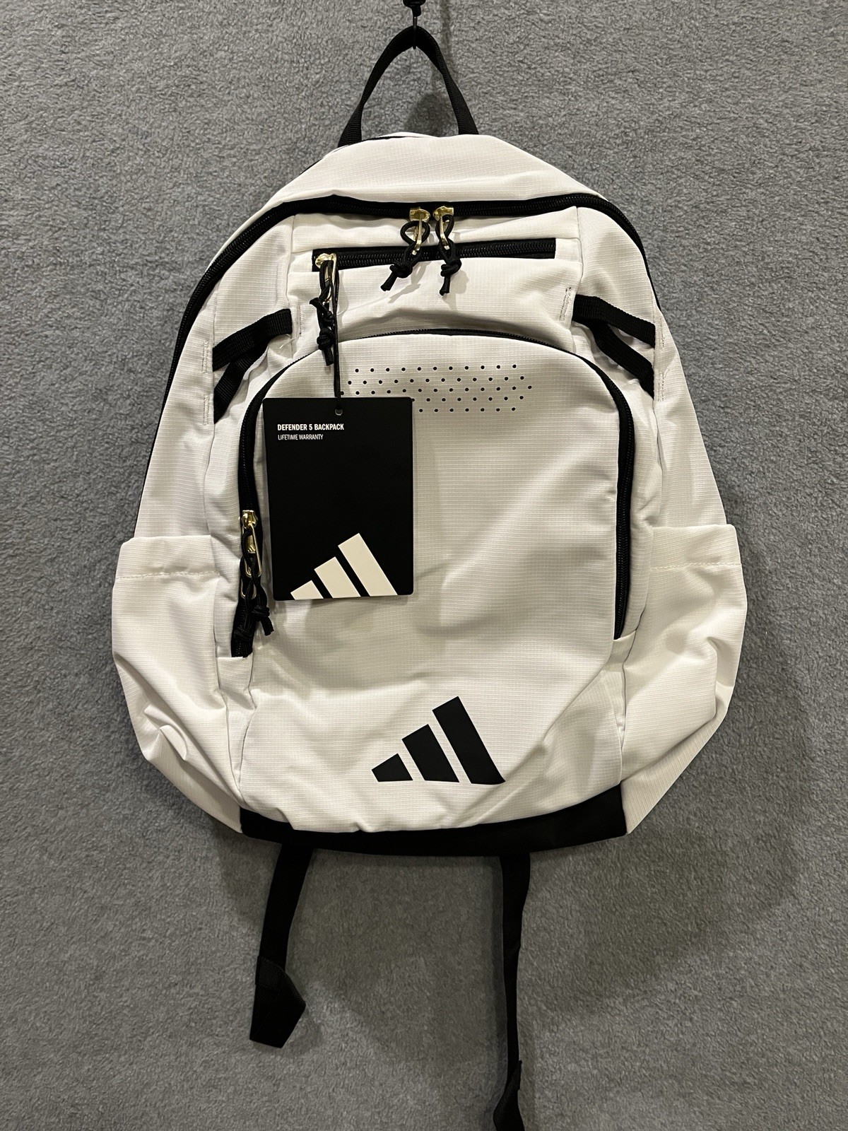 Adidas Defender 5 All White Backpack Brand New Backpack Sports Backpack School
