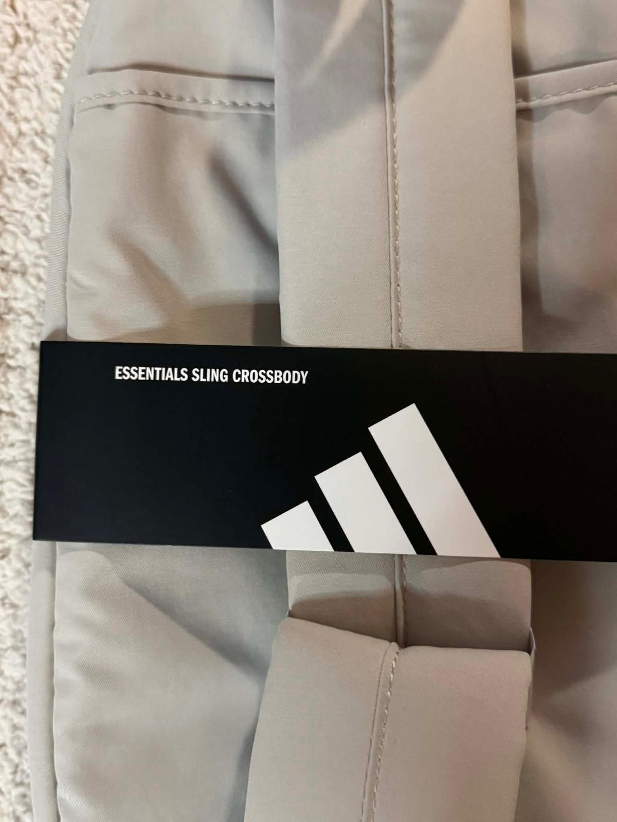 Adidas Essentials Sling Crossbody Bag Cream Adjustable Strap NWT Compact Travel