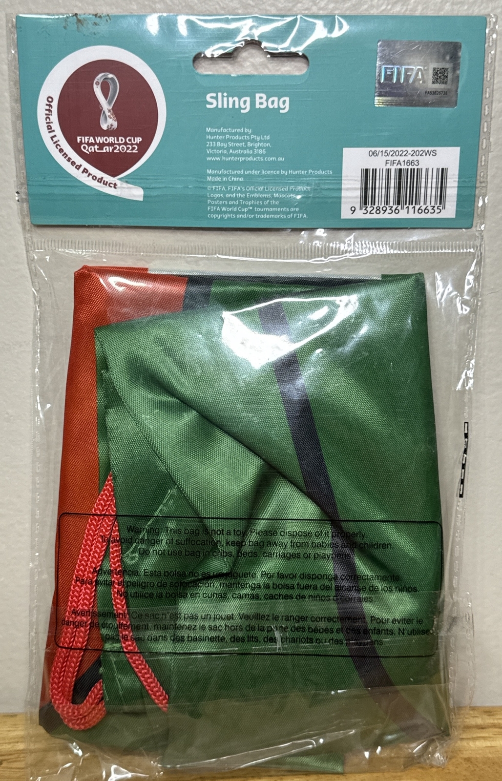 FIFA World Cup Qatar 2022 MEXICO Sling Bag 17″x13.5″ Soccer Backpack