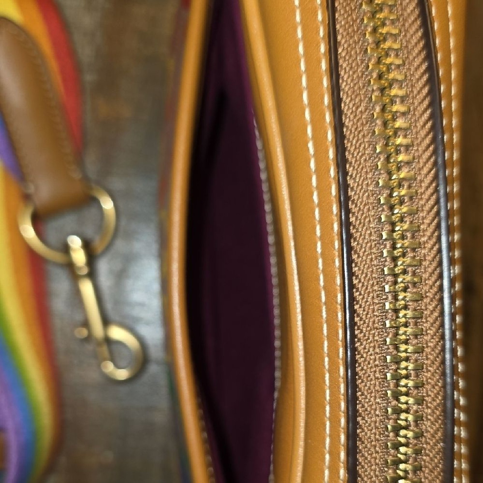 Coach Multicolor Crossbody Bag with Rainbow Strap
