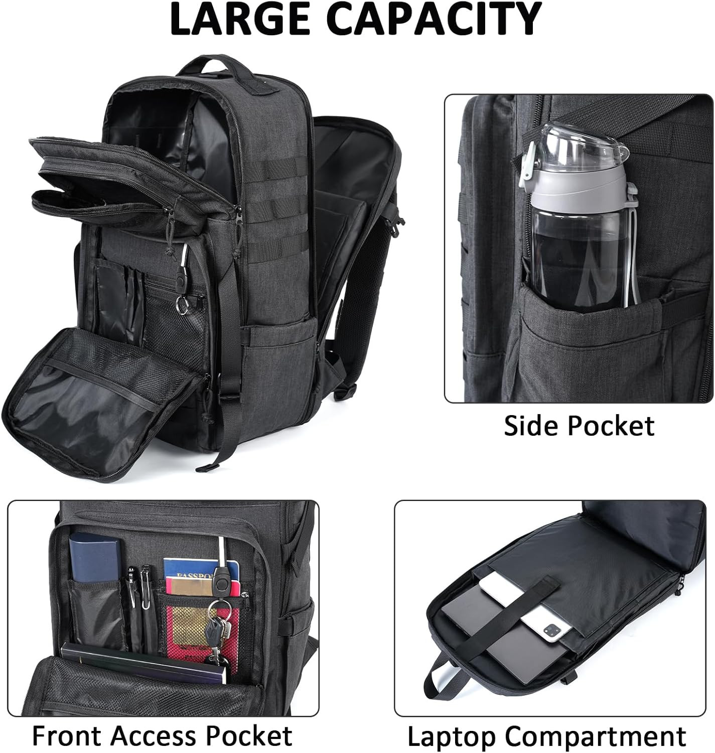 17 Inch Laptop Backpack, Large TSA Tactical Backpack for Men | Military