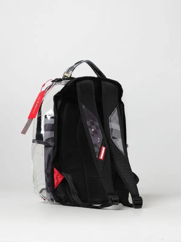 Sprayground 100% Clear Camo Checkered Black Transparent Bookbag Large School Bag
