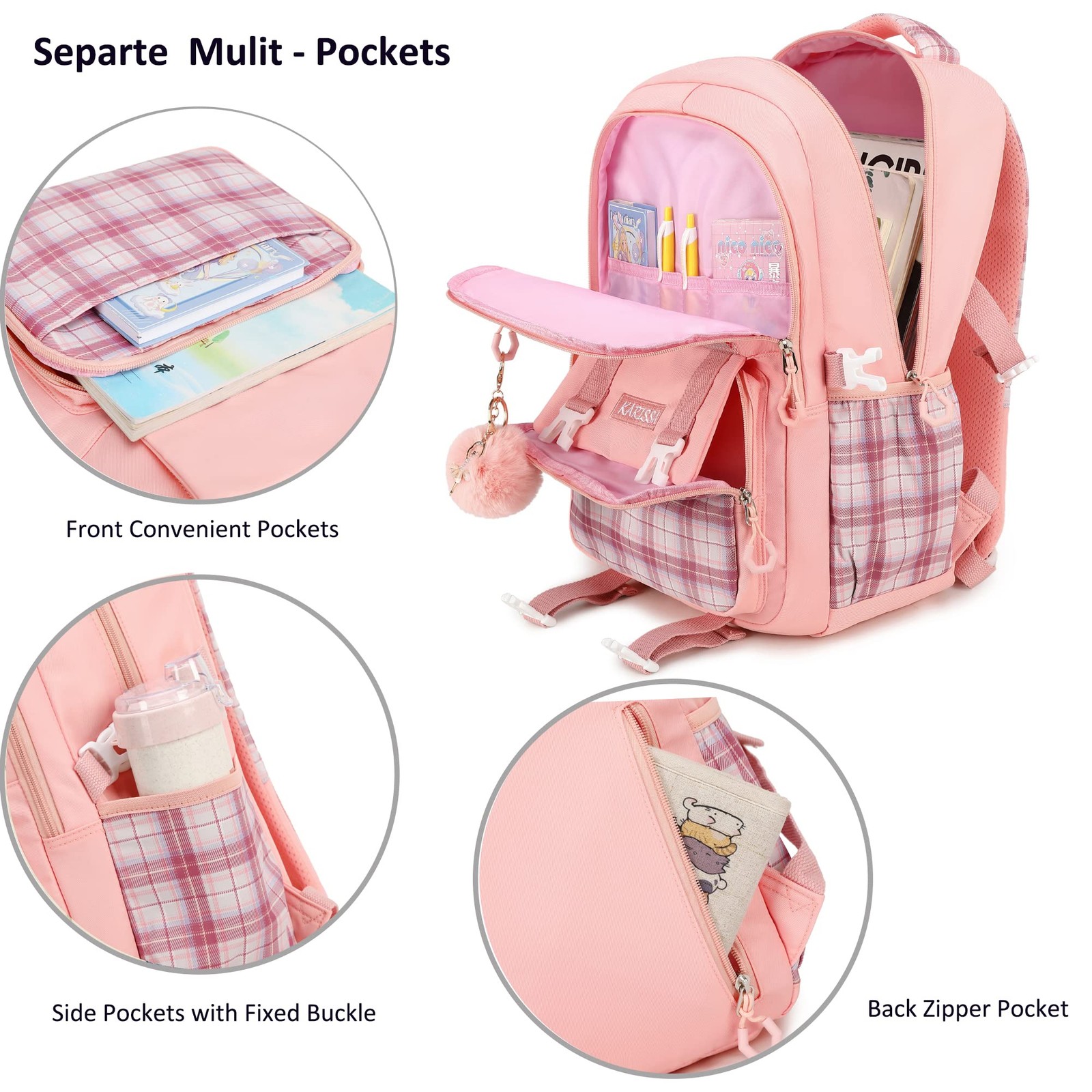 Girls Backpack 15.6 Inch Laptop School Bag Cute Kids Elementary College Backp…