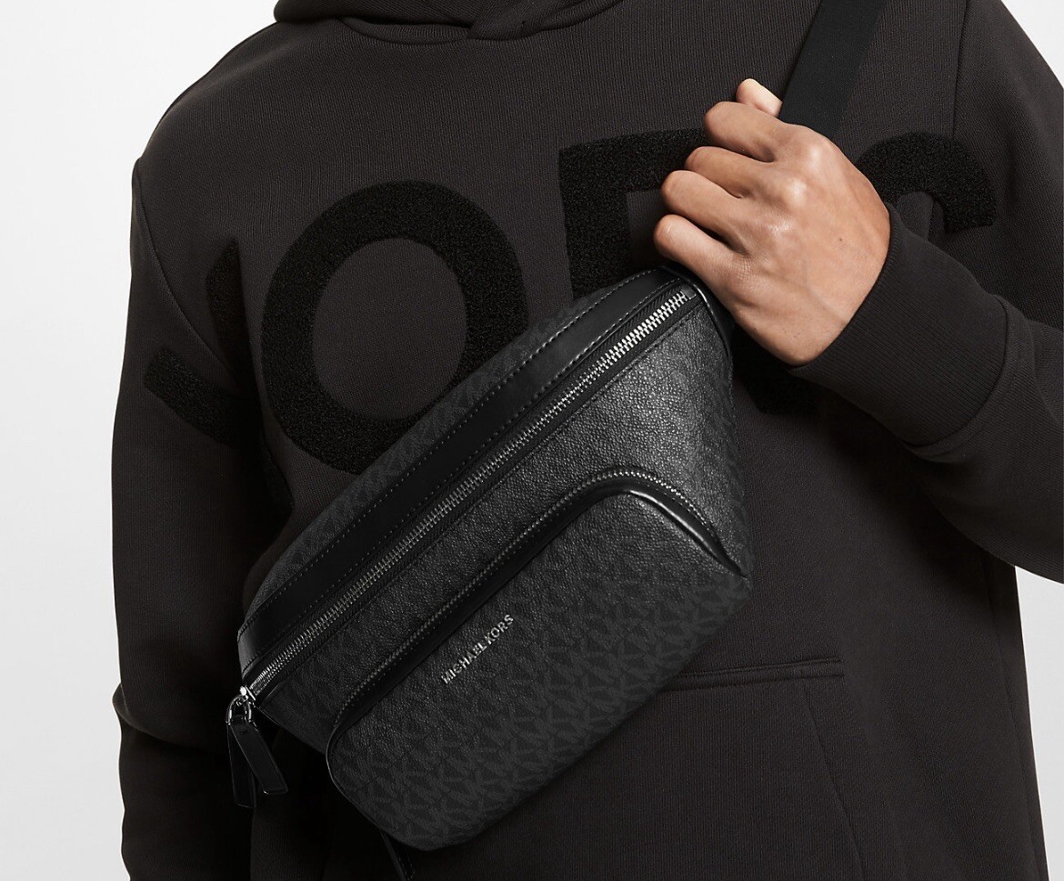 Michael Kors Cooper Logo Belt Bag In Black 11.5″Wx6.5″Tx4.5″D