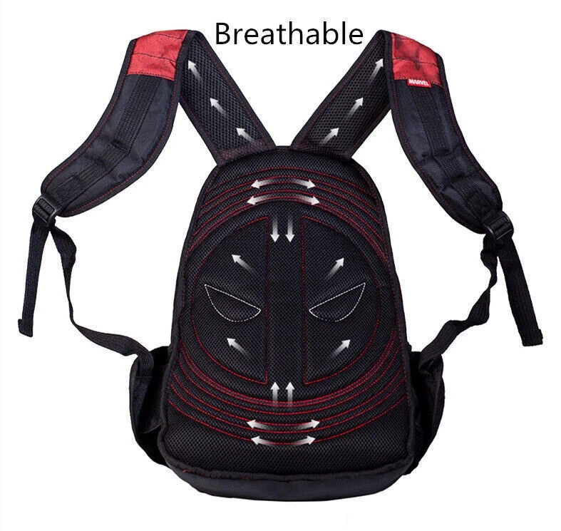 Marvel Comics Deadpool Cosplay Backpack Knapsack Travel Bag Laptop Bag