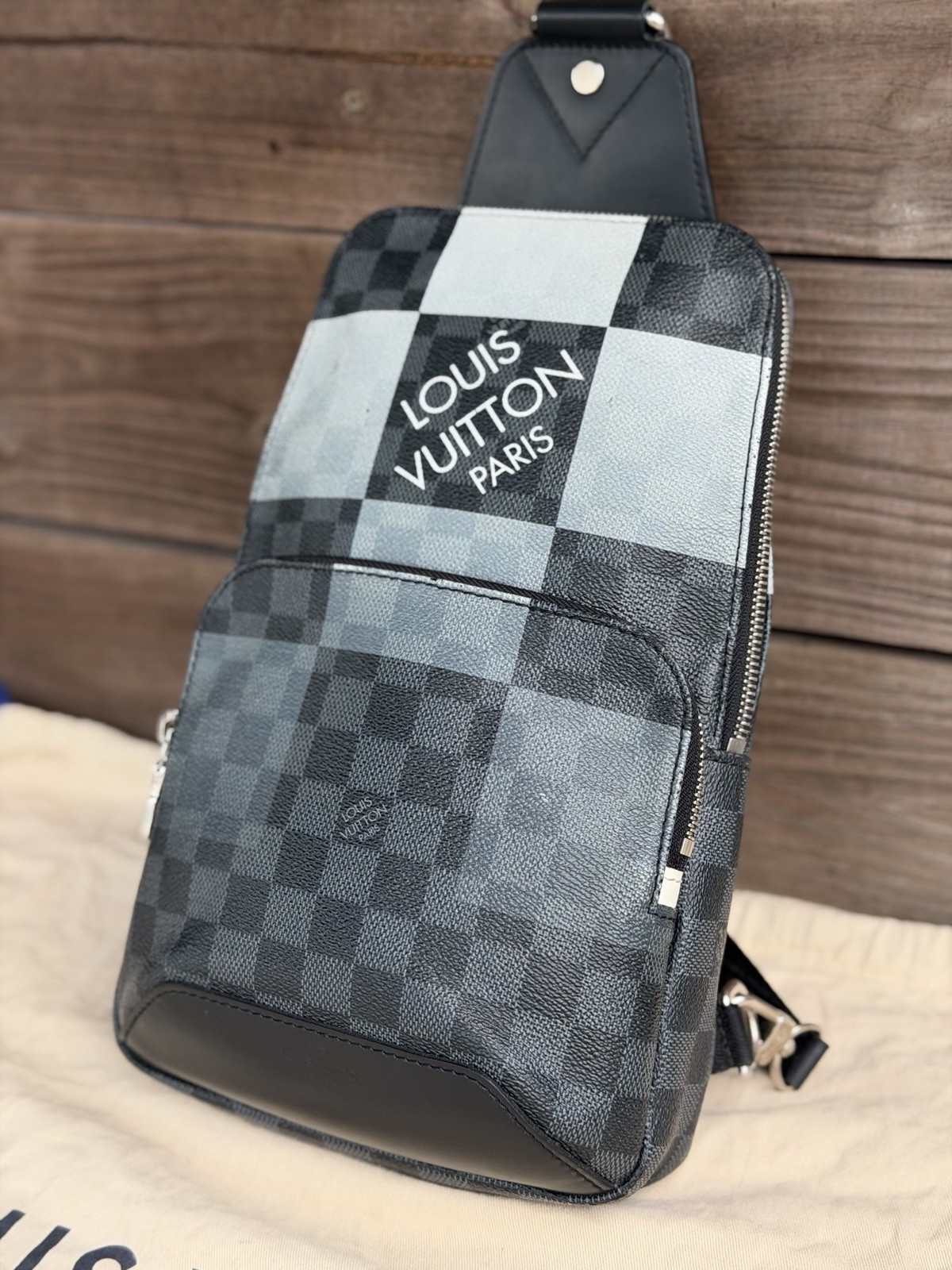 Louis Vuitton Damier Graphite Giant Avenue Sling Bag Black LV