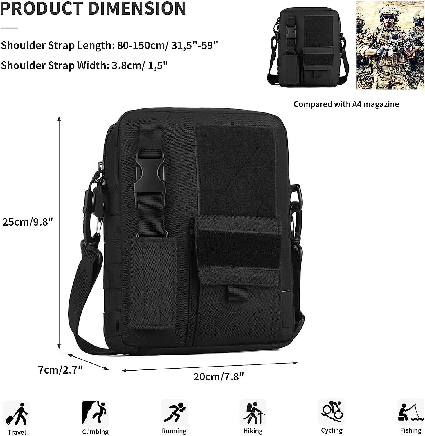 Tactical Messenger Bag MOLLE Sling Pack Briefcase Handbags Utility Carry Satchel