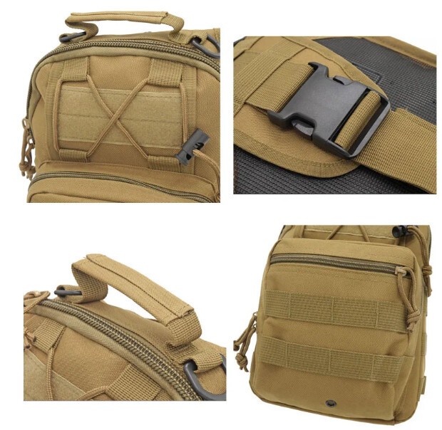 Tactical Backpack Mens Sling Shoulder Bag Molle Travel Outdoor Hiking Chest Pack